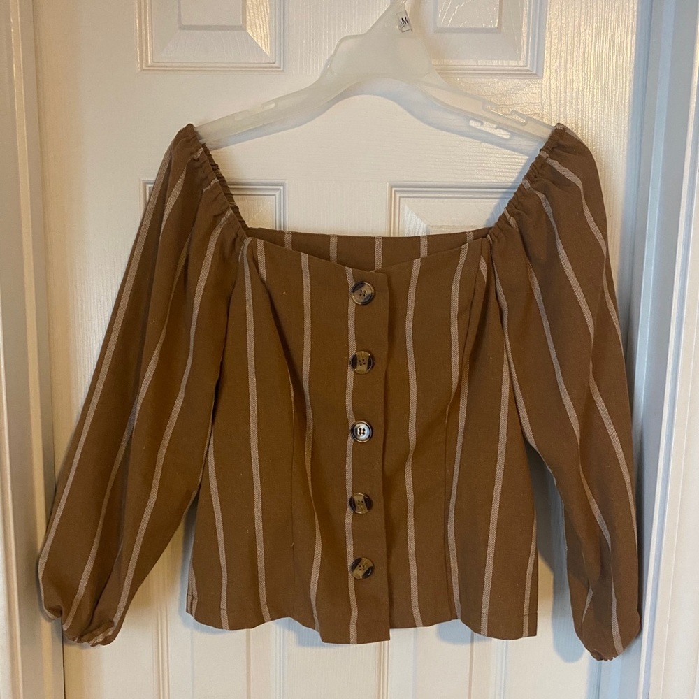 Gold button down